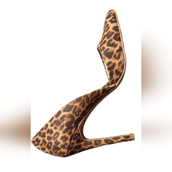 MIA Heels Leopard Print‎ Stilettos Suede Brown Black Cut Out Sexy Pointed Toe 7 - Picture 16 of 16